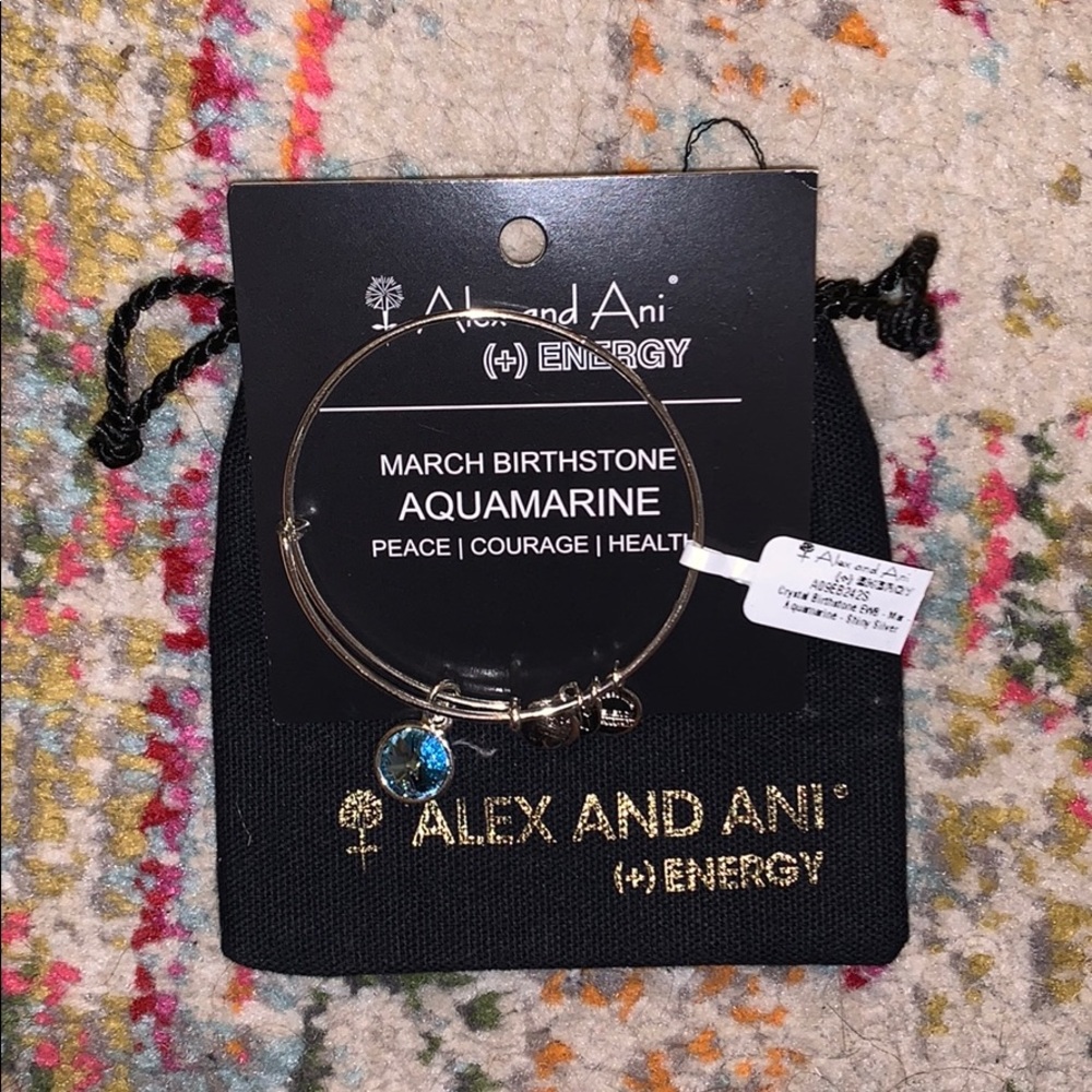 Alex and Ani March Birthstone Bracelet in Silver